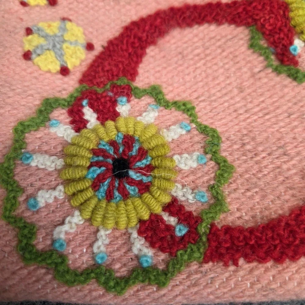 Jenny Krauss Love Letters Embroidered Wool Makeup Bag Pouch Initial 